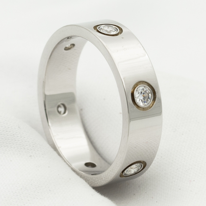 [Glow Muse]LOVE RING 5.5MM 6 DIAMONDS SILVER