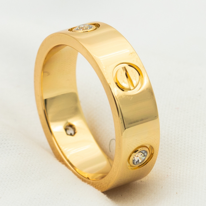 [Glow Muse]LOVE RING 5.5MM 3 DIAMONDS PINK GOLD