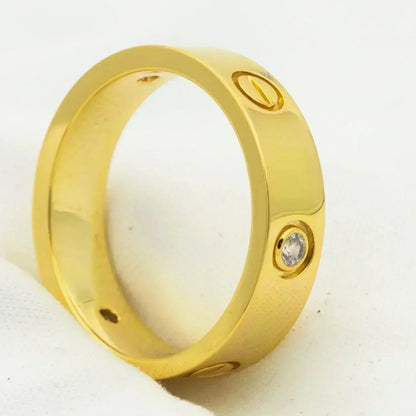 [Glow Muse]LOVE RING 5.5MM 3 DIAMONDS GOLD