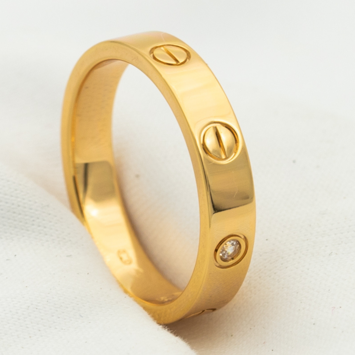 [Glow Muse]LOVE RING 4MM 1 DIAMOND PINK GOLD