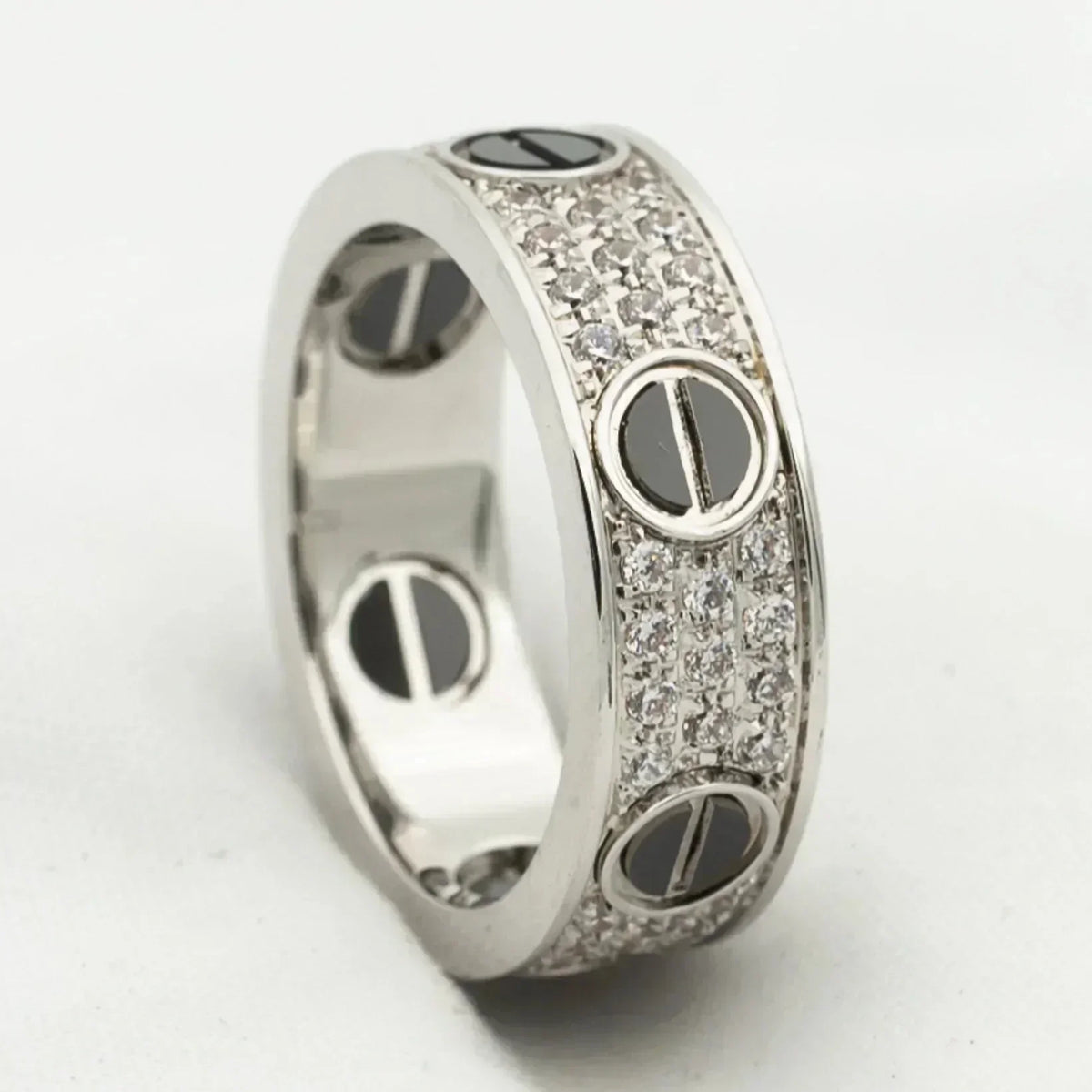[Glow Muse]LOVE RING 5.5MM DIAMONDS PAVED CERAMIC