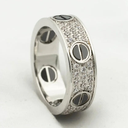 [Glow Muse]LOVE RING 5.5MM DIAMONDS PAVED CERAMIC