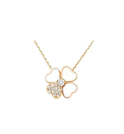 [Glow Muse]CLOVER MOP DIAMOND ROSE GOLD NECKLACE