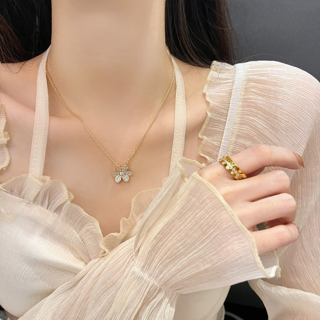 [Glow Muse]FLOWER DIAMOND NECKLACE