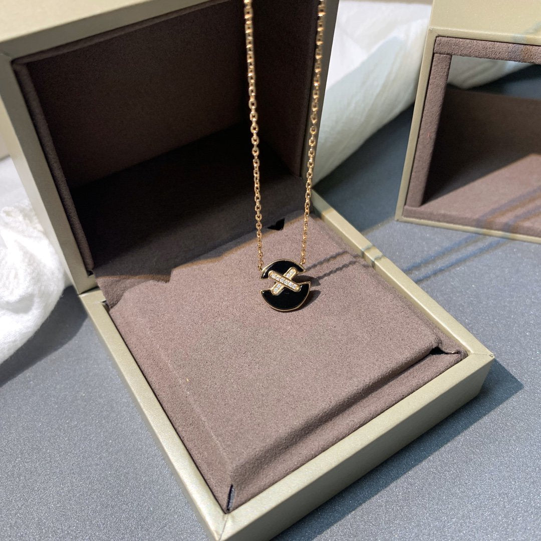 [Glow Muse]JEUX DE PINK GOLD DIAMOND NECKLACE