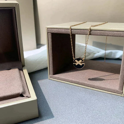 [Glow Muse]JEUX DE ROSE GOLD DIAMOND NECKLACE