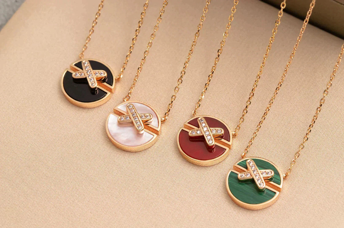 [Glow Muse]JEUX DE ROSE GOLD DIAMOND NECKLACE