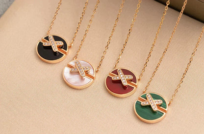 [Glow Muse]JEUX DE ROSE GOLD DIAMOND NECKLACE