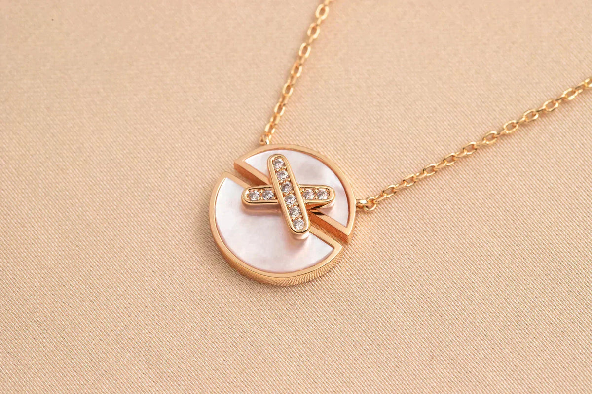 [Glow Muse]JEUX DE ROSE GOLD DIAMOND NECKLACE
