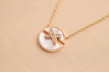 [Glow Muse]JEUX DE ROSE GOLD DIAMOND NECKLACE
