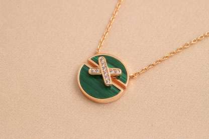 [Glow Muse]JEUX DE PINK GOLD DIAMOND NECKLACE