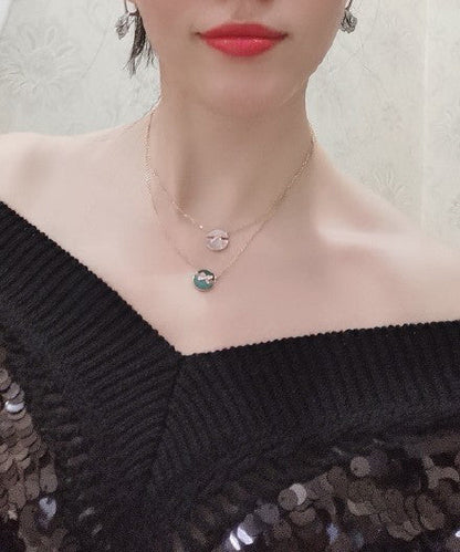 [Glow Muse]JEUX DE PINK GOLD DIAMOND NECKLACE