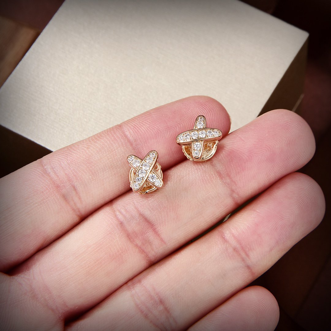 [Glow Muse]JEUX DE GOLD DIAMOND EARRINGS