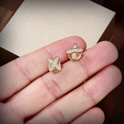 [Glow Muse]JEUX DE GOLD DIAMOND EARRINGS