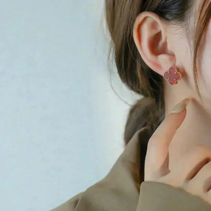 [Glow Muse]CLOVER MEDIUM 1 MOTIFS CARNELIAN  EARRINGS