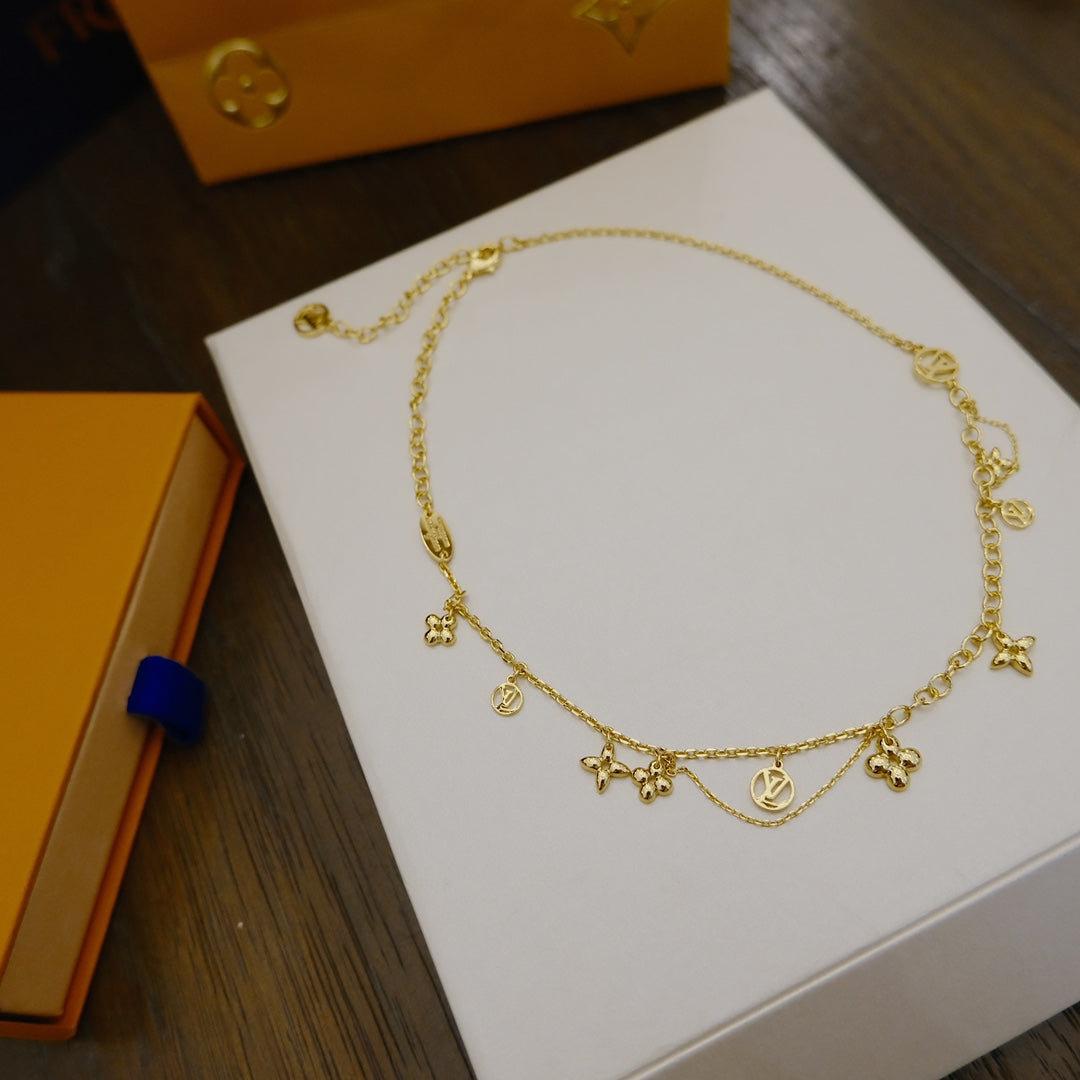 [Glow Muse]BLOOMING SUPPLE NECKLACE BRASS