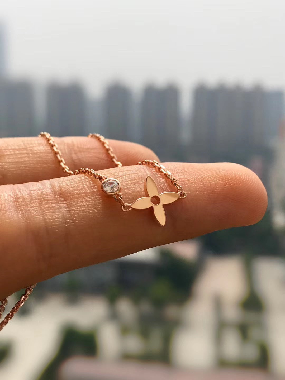 [Glow Muse]BLOSSOM PENDANT PINK GOLD AND DIAMOND