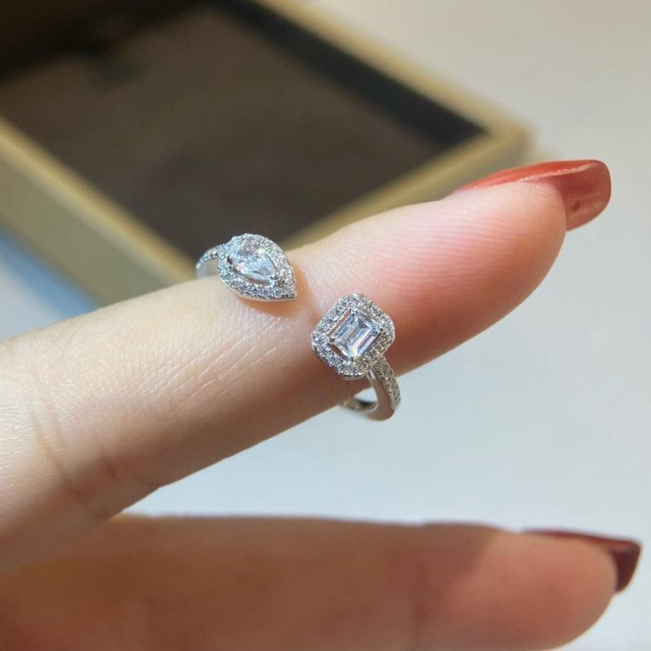 [Glow Muse]MY TWIN TOI & MOI SILVER DIAMOND RING