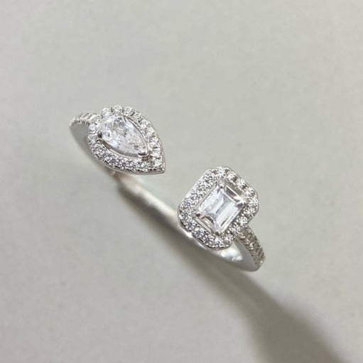 [Glow Muse]MY TWIN TOI & MOI SILVER DIAMOND RING