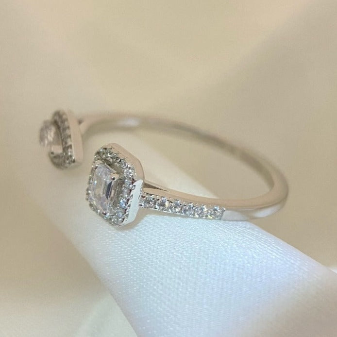 [Glow Muse]MY TWIN TOI & MOI SILVER DIAMOND RING