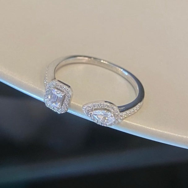 [Glow Muse]MY TWIN TOI & MOI SILVER DIAMOND RING