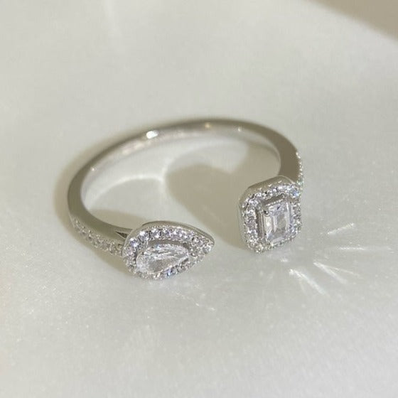 [Glow Muse]MY TWIN TOI & MOI SILVER DIAMOND RING