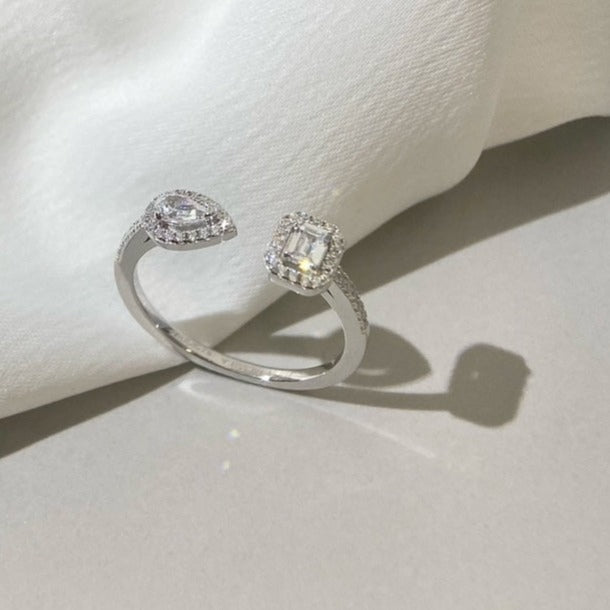 [Glow Muse]MY TWIN TOI & MOI SILVER DIAMOND RING