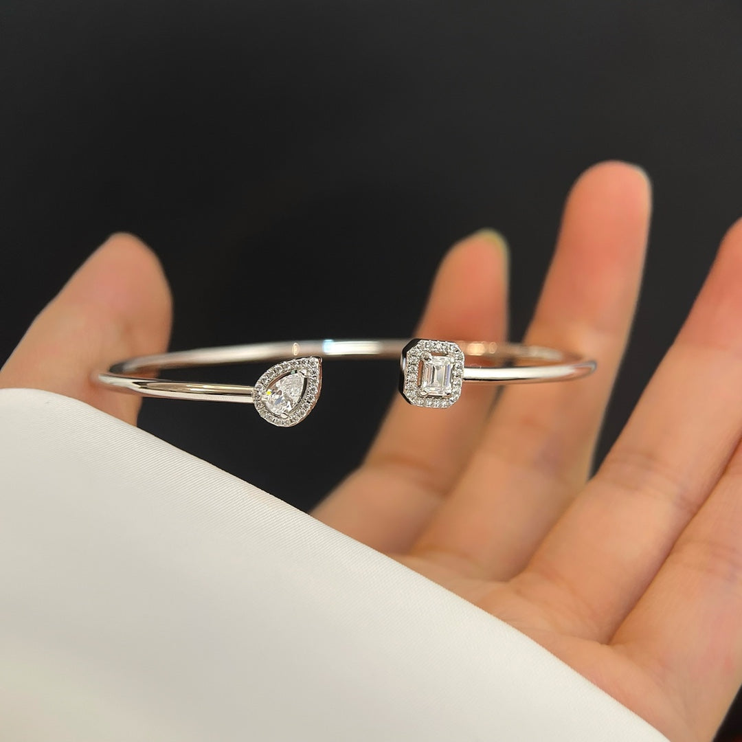 [Glow Muse]JONC FLEX MY TWIN TOI & MOI SILVER DIAMOND BRACELET