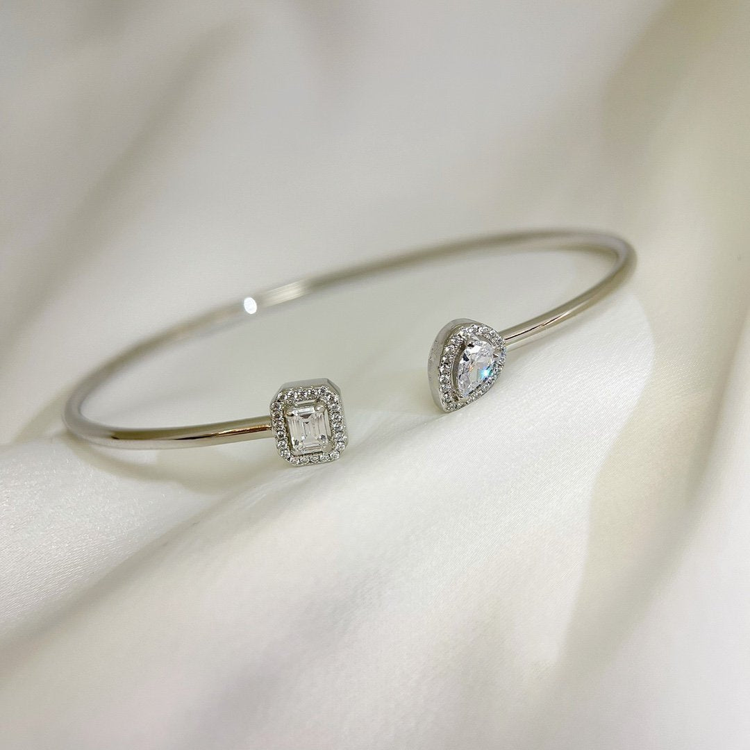 [Glow Muse]JONC FLEX MY TWIN TOI & MOI SILVER DIAMOND BRACELET