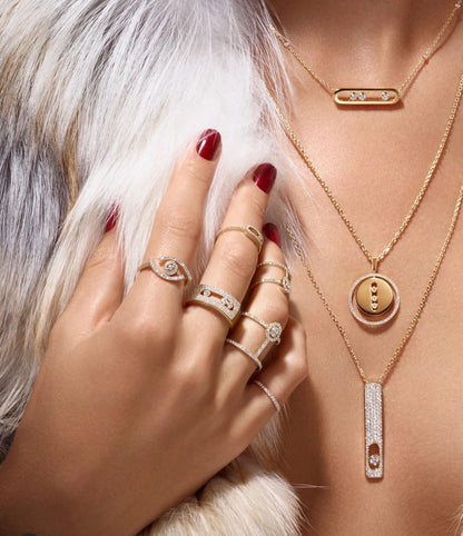 [Glow Muse]Demo MOVE PM NECKLACE PINK GOLD DIAMOND