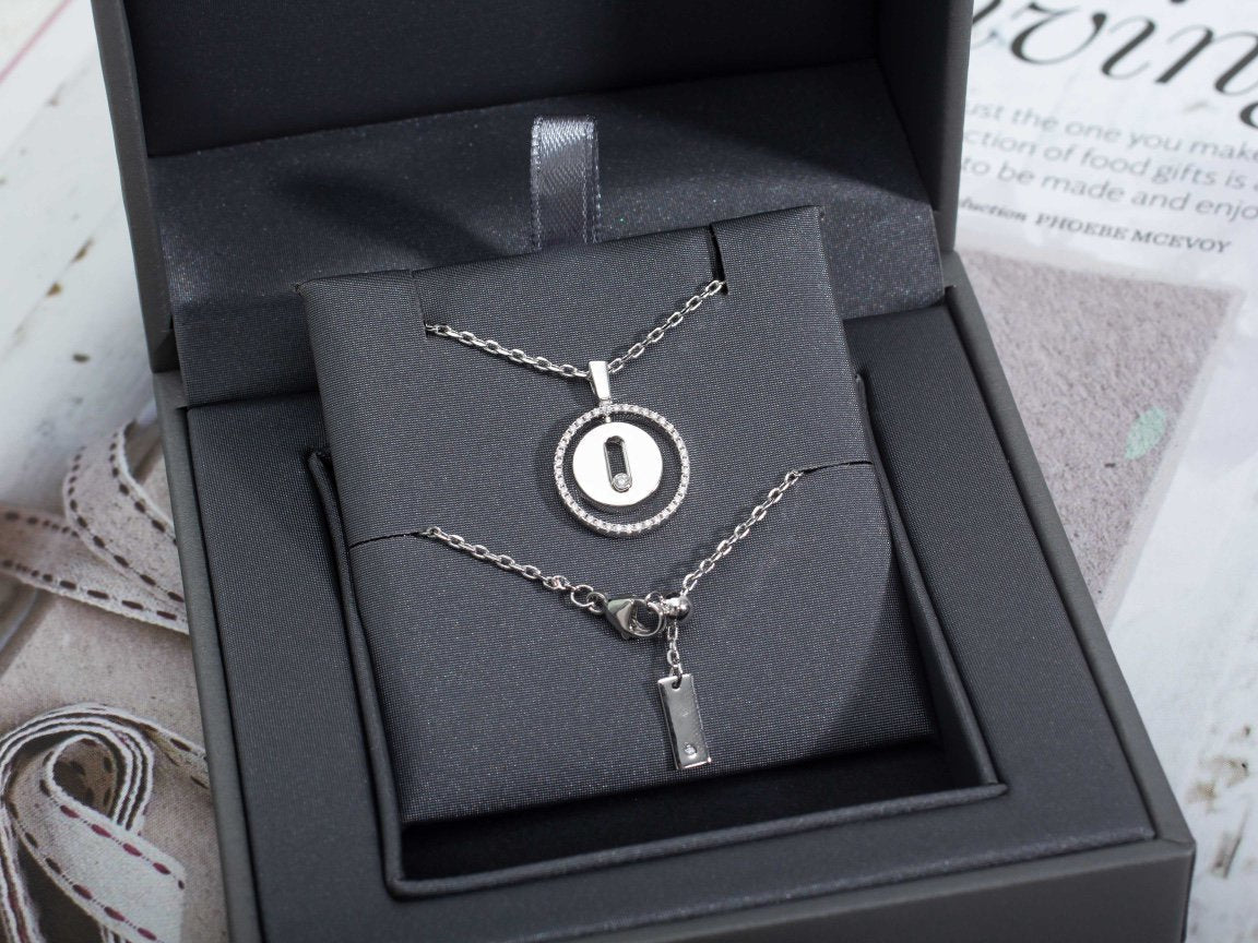 [Glow Muse]Demo MOVE PM NECKLACE SILVER DIAMOND