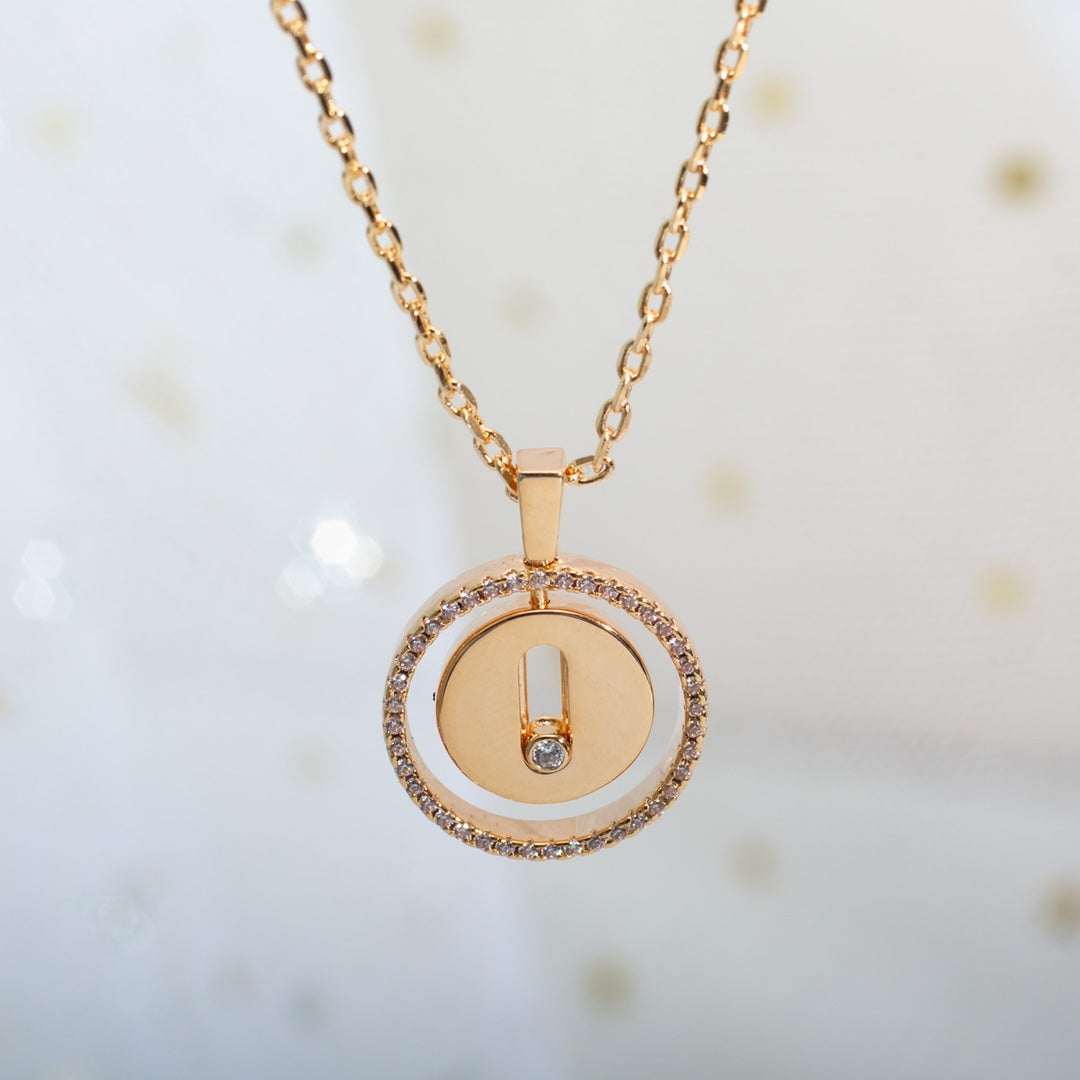 [Glow Muse]Demo MOVE PM NECKLACE PINK GOLD DIAMOND