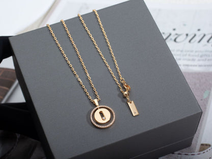 [Glow Muse]Demo MOVE PM NECKLACE PINK GOLD DIAMOND