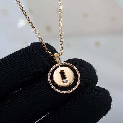 [Glow Muse]Demo MOVE PM NECKLACE PINK GOLD DIAMOND