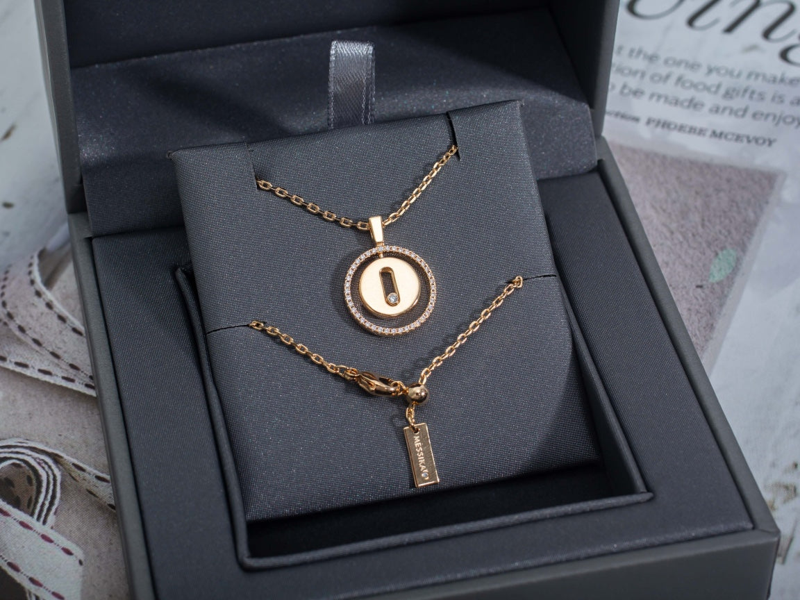 [Glow Muse]Demo MOVE PM NECKLACE PINK GOLD DIAMOND