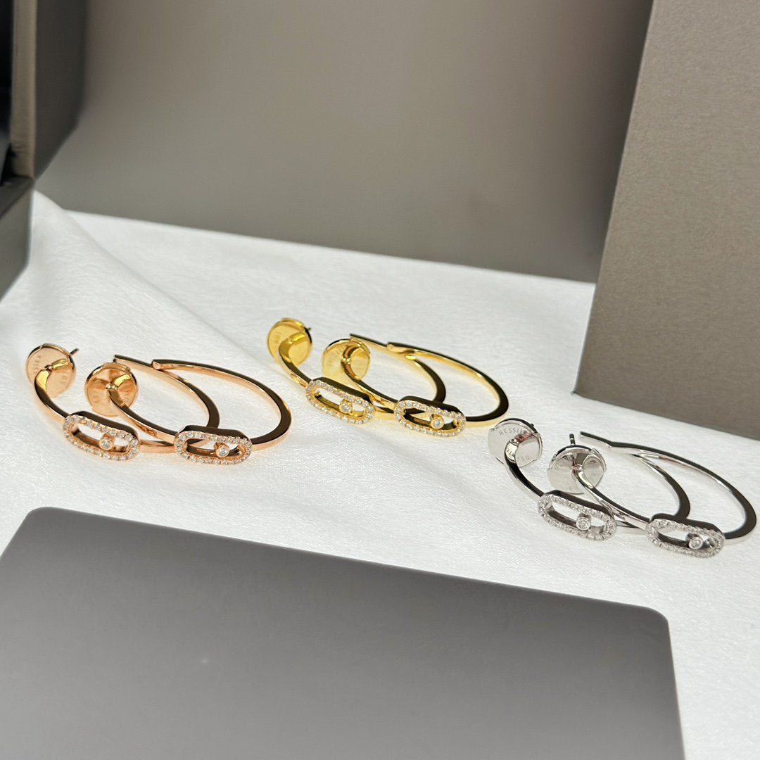 [Glow Muse]CREOLES MOVE UNO PM DIAMOND EARRINGS
