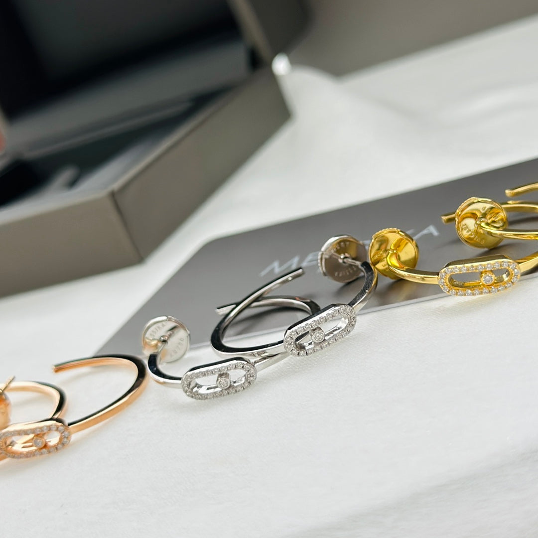 [Glow Muse]CREOLES MOVE UNO PM DIAMOND EARRINGS