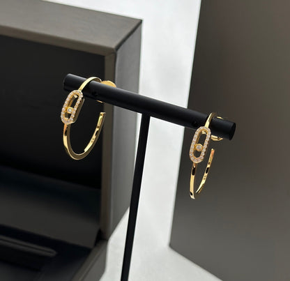 [Glow Muse]CREOLES MOVE UNO PM DIAMOND EARRINGS