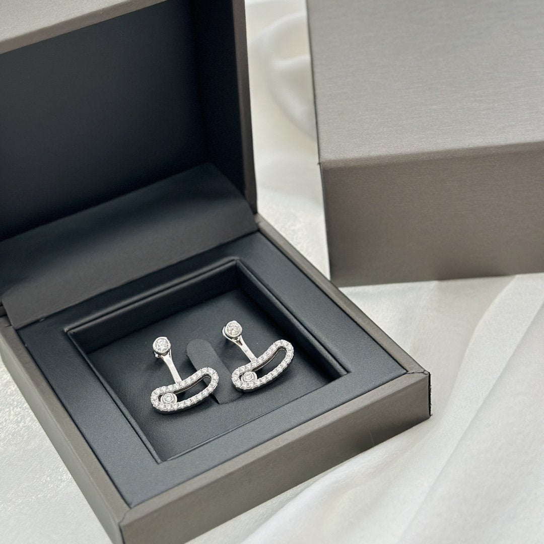 [Glow Muse]MOVE UNO SILVER DIAMOND EARRINGS