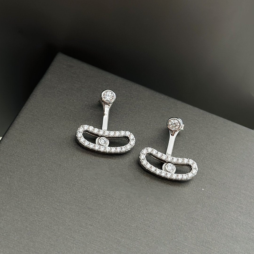 [Glow Muse]MOVE UNO SILVER DIAMOND EARRINGS