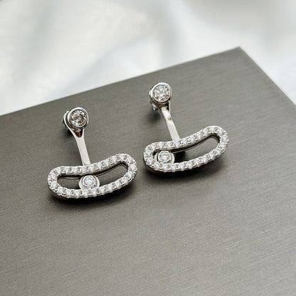 [Glow Muse]MOVE UNO SILVER DIAMOND EARRINGS
