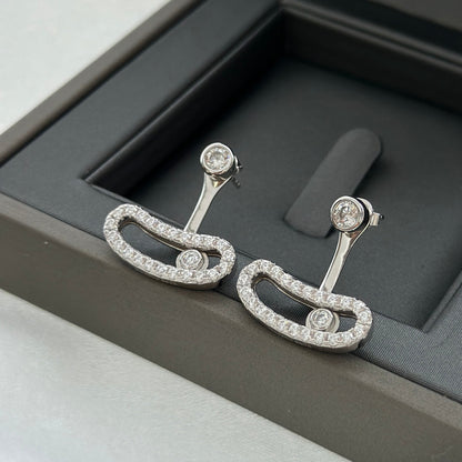 [Glow Muse]MOVE UNO SILVER DIAMOND EARRINGS