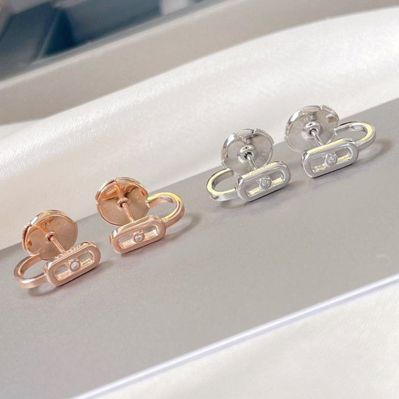 [Glow Muse]CREOLES MOVE UNO MINI 1 DIAMOND EARRINGS