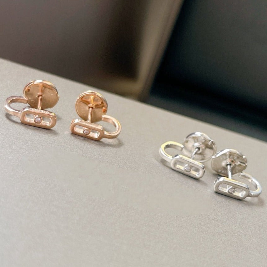[Glow Muse]CREOLES MOVE UNO MINI 1 DIAMOND EARRINGS