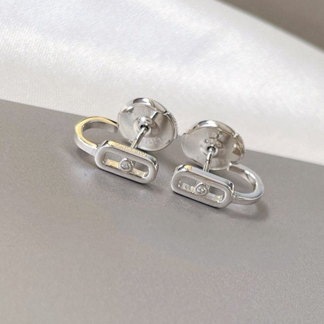 [Glow Muse]CREOLES MOVE UNO MINI 1 DIAMOND EARRINGS