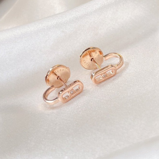 [Glow Muse]CREOLES MOVE UNO MINI 1 DIAMOND EARRINGS