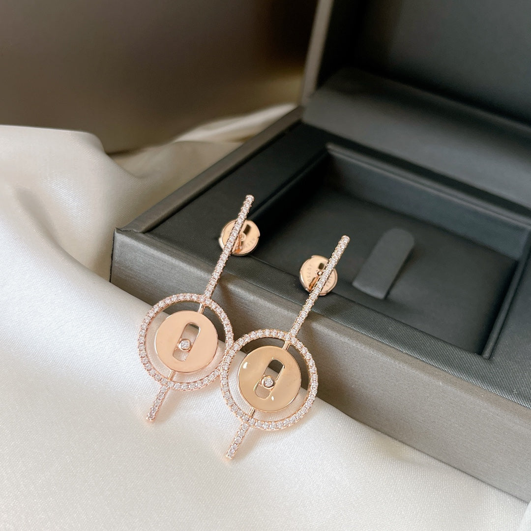 [Glow Muse]Demo MOVE ARROW PINK GOLD DIAMOND EARRINGS