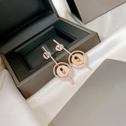 [Glow Muse]Demo MOVE ARROW PINK GOLD DIAMOND EARRINGS