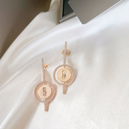 [Glow Muse]Demo MOVE ARROW PINK GOLD DIAMOND EARRINGS