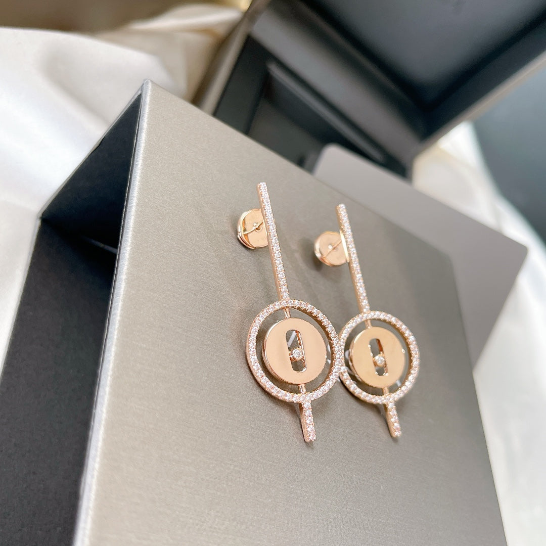[Glow Muse]Demo MOVE ARROW PINK GOLD DIAMOND EARRINGS
